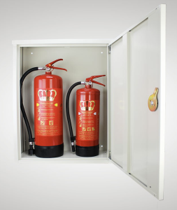König 2er Schutzschrank Box f. Feuerlöscher Schrank Weiß - Brandschutzschrank Schläuche